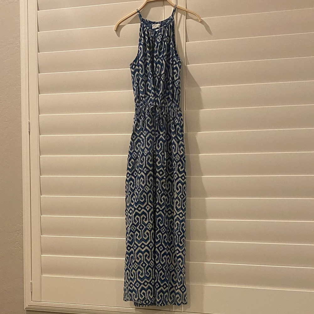 Velvet by Graham & Spencer Blue Patterned Maxi Dress - Picture 2 of 6